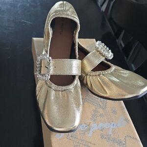 Free People URSA Gold gemini Ballet Flat - 7-1/2